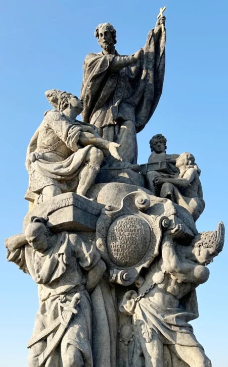 Charles_Bridge, Statue of St. Francis Xavier