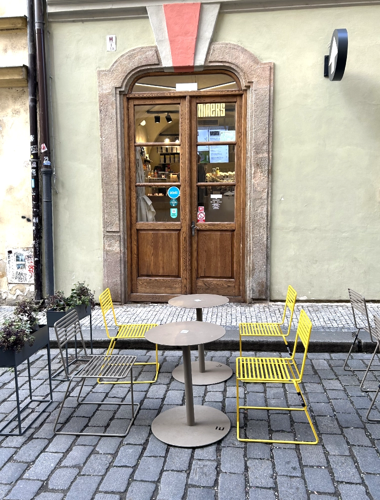 coffee near to Charles bridge on the street